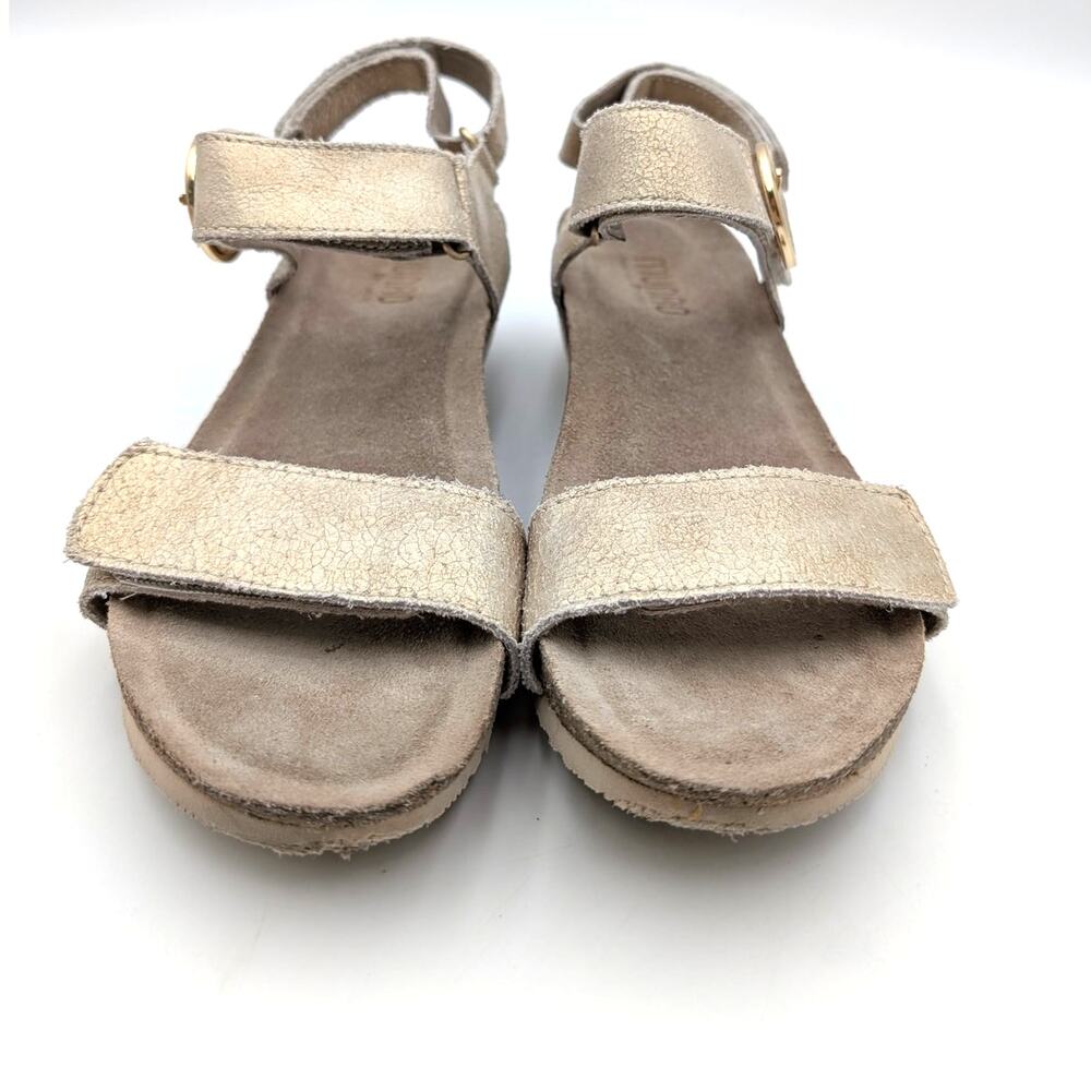 Munro Sintra Hook & Loop Wedge Sandals Women's Size Gold/Tan Size US8M EU38.5 - Picture 2 of 10